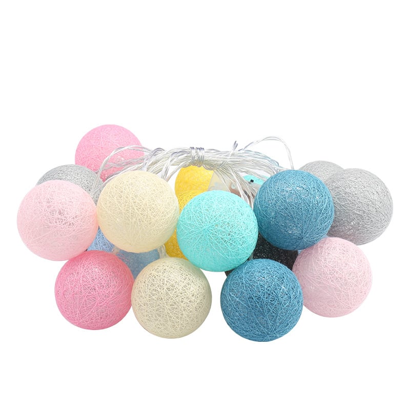 Cotton thread star-shaped lanterns with LED lights